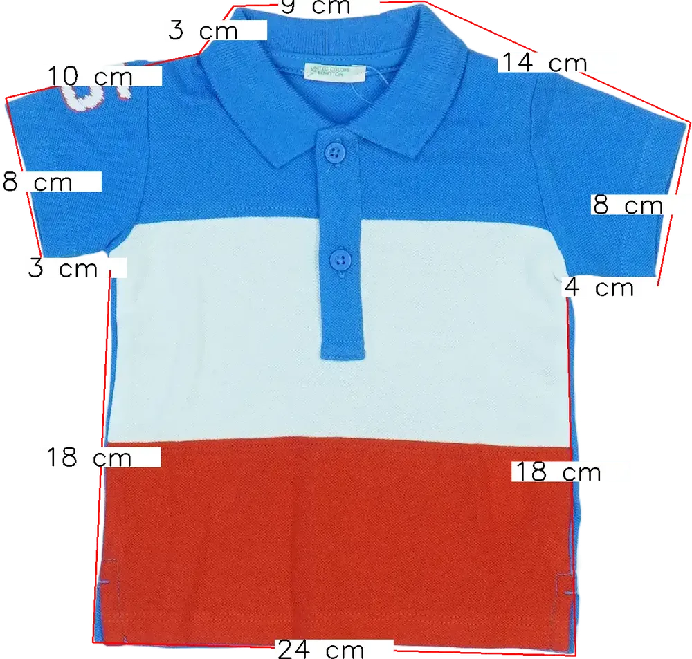 Többszínű Benetton Galléros póló EU 68 / UK 3-6 hónap / US 3-6 hónap
