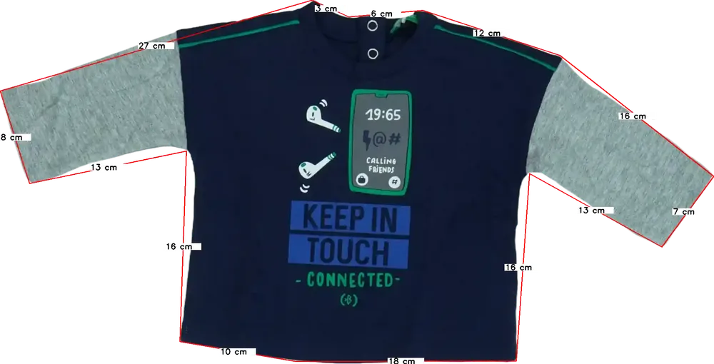 Kék Benetton Hosszú ujjú felső EU 86 / UK 12-18 hónap / US 18 hónap