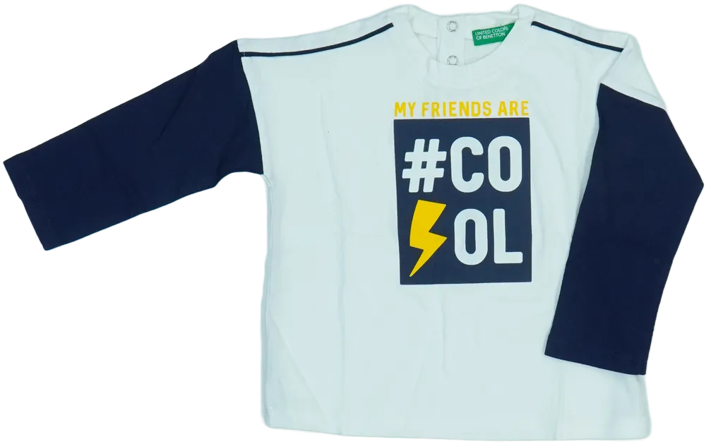 Fehér Benetton Hosszú ujjú felső EU 86 / UK 12-18 hónap / US 18 hónap