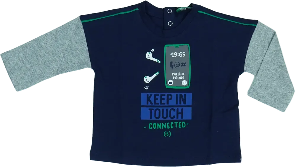 Kék Benetton Hosszú ujjú felső EU 74 / UK 6-9 hónap / US 6-9 hónap