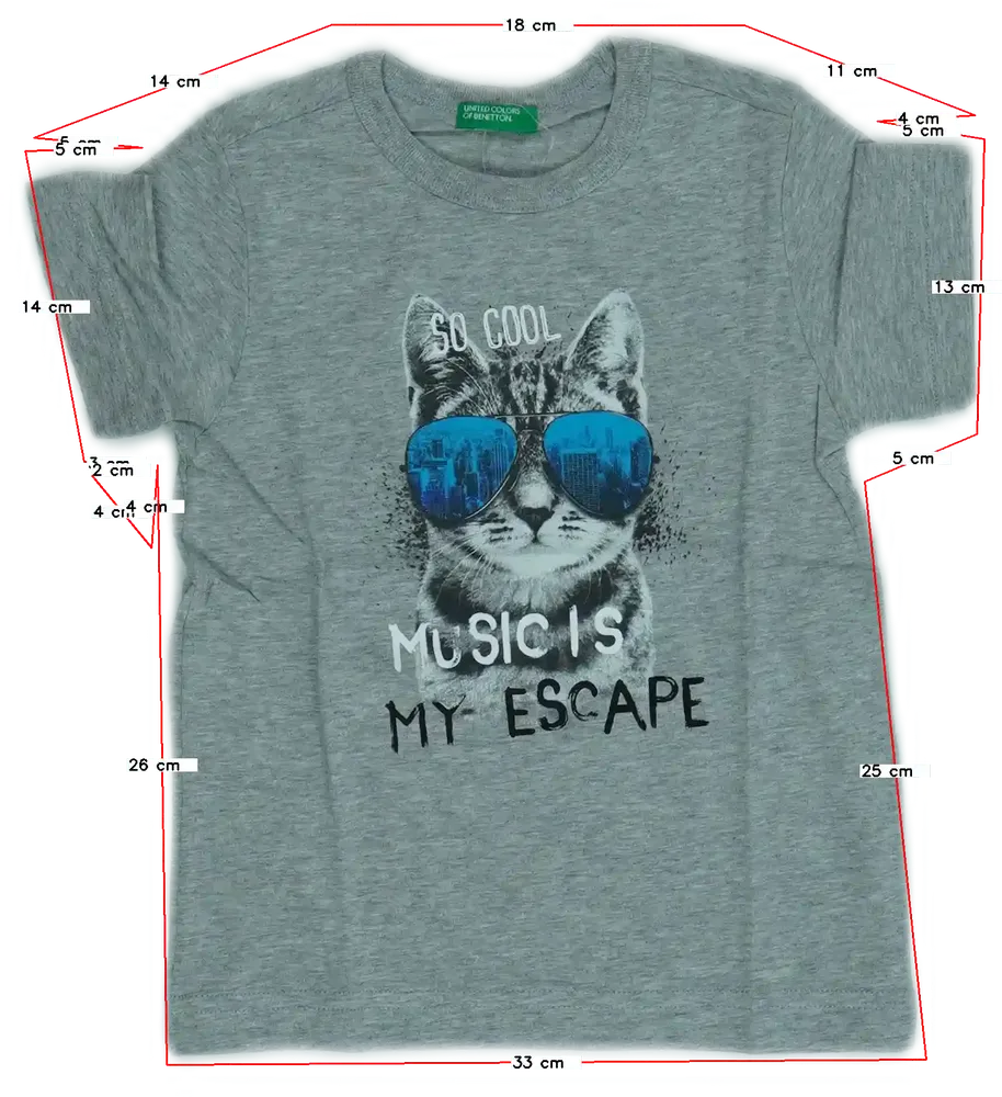 Szürke Benetton Póló EU 98 / UK 3 év / US 3T