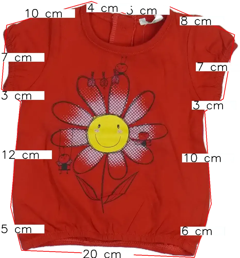 Piros Benetton Póló EU 56 / UK Újszülött / US Újszülött