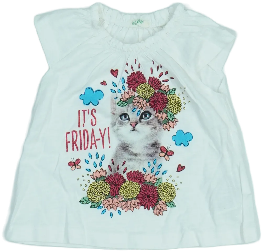 Fehér Benetton Póló EU 68 / UK 3-6 hónap / US 3-6 hónap