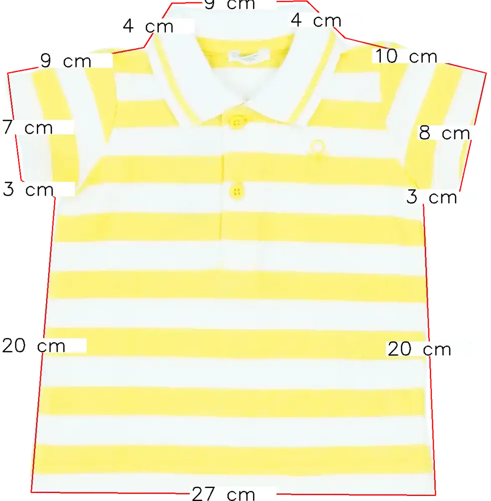 Fehér Benetton Galléros póló EU 74 / UK 6-9 hónap / US 6-9 hónap