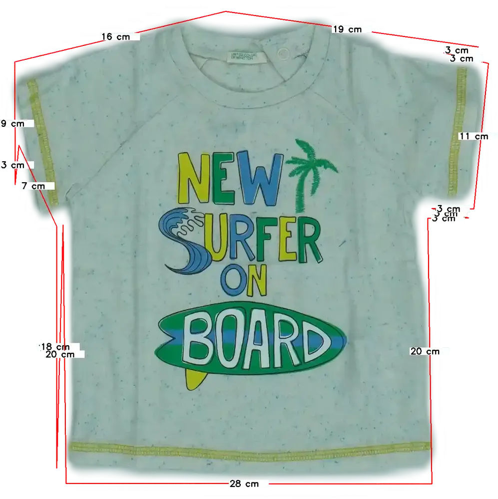 Szürke Benetton Póló EU 80 / UK 9-12 hónap / US 12 hónap