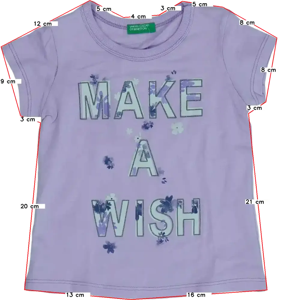 Lila Benetton Póló EU 86 / UK 12-18 hónap / US 18 hónap