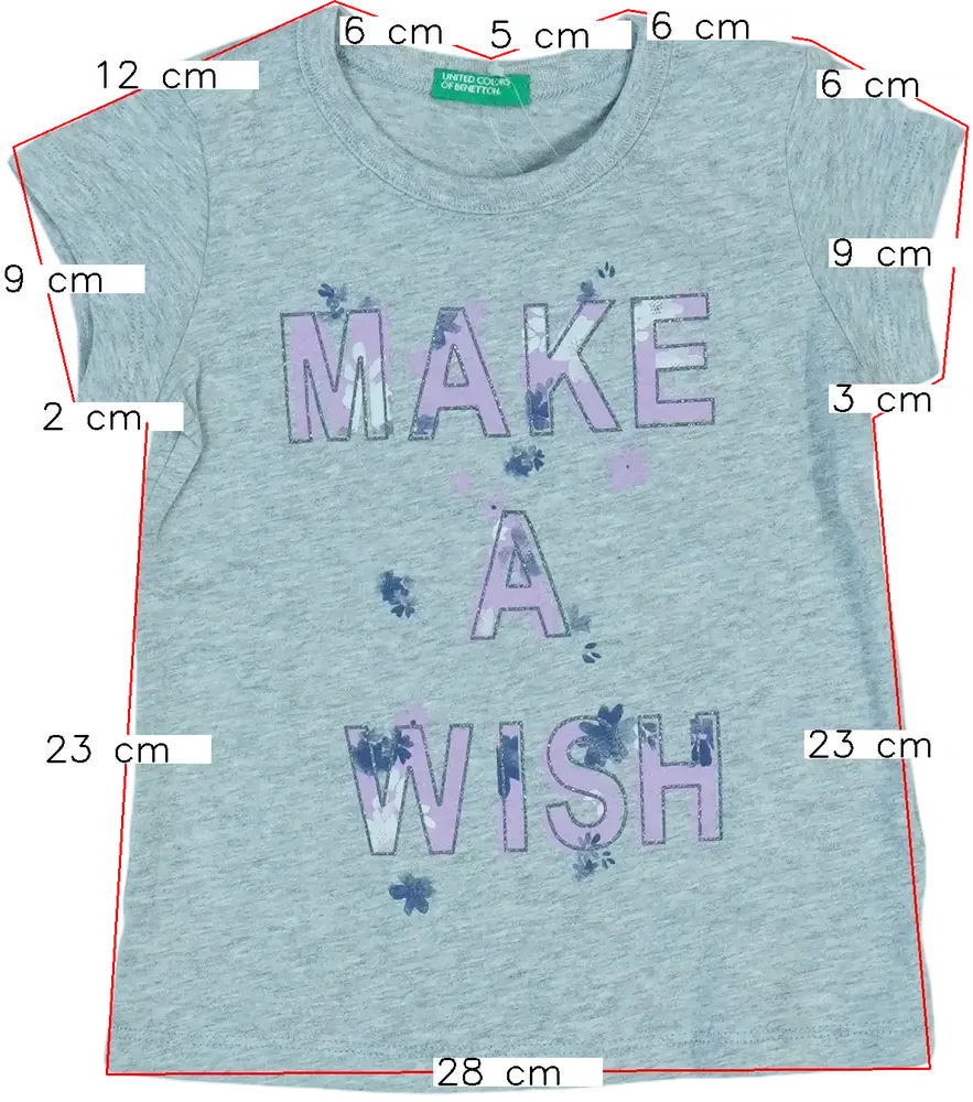 Szürke Benetton Póló EU 86 / UK 12-18 hónap / US 18 hónap