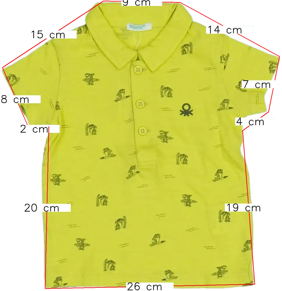 Sárga Benetton Galléros póló EU 74 / UK 6-9 hónap / US 6-9 hónap