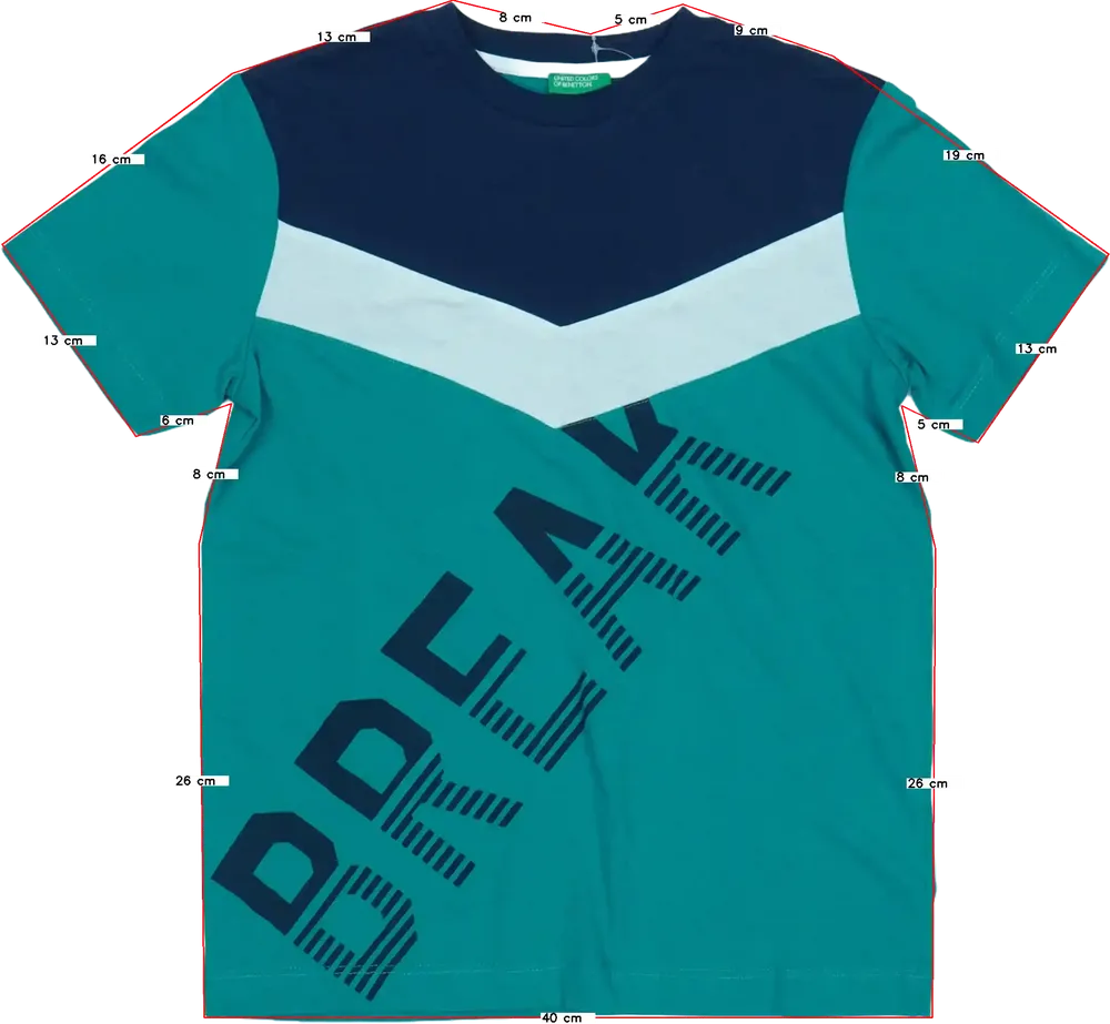 Zöld Benetton Póló EU 140 / UK 10 év / US 10 év/L