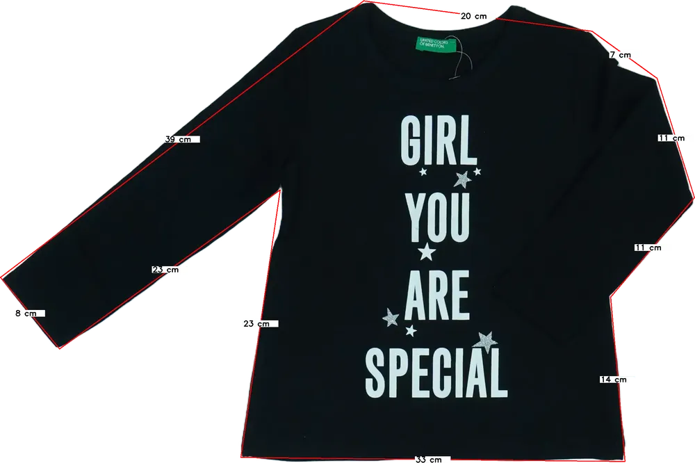 Fekete Benetton Hosszú ujjú felső EU 92 / UK 2 év / US 2T