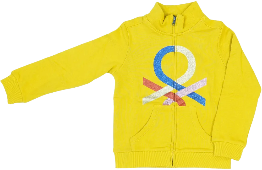 Sárga Benetton Pulóver EU 110 / UK 5 év / US 5 év/XS