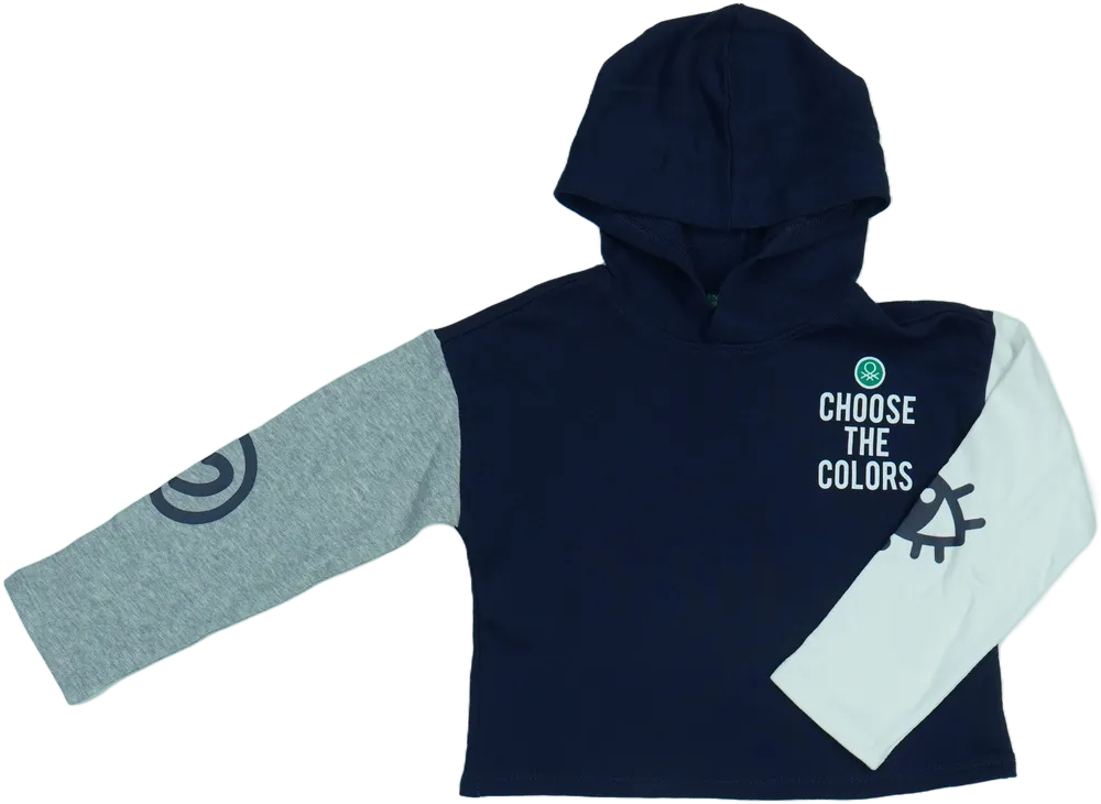 Kék Benetton Kapucnis pulóver EU 122 / UK 7 év / US 7 év/M