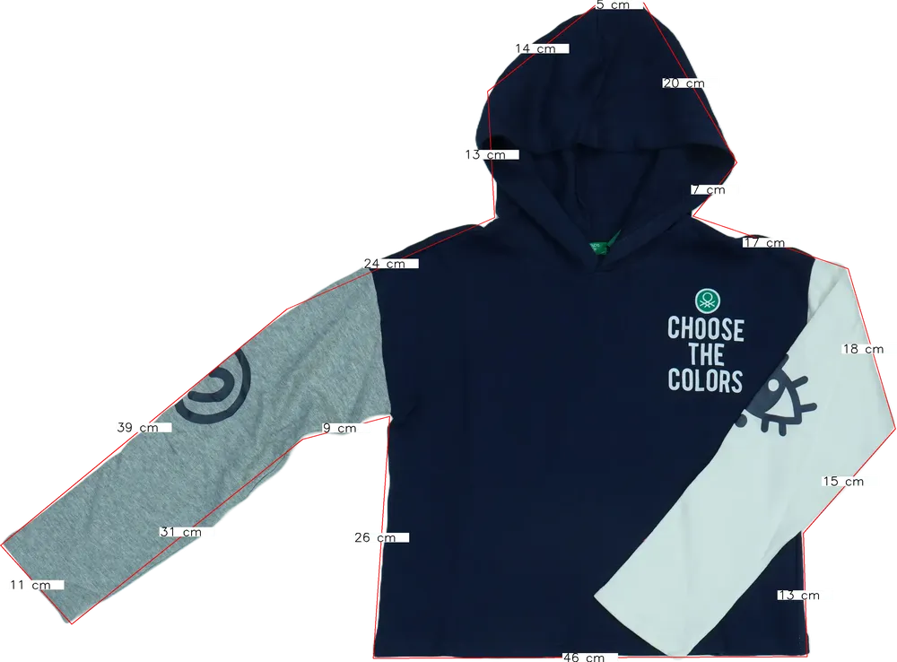 Kék Benetton Kapucnis pulóver EU 152 / UK 12 év / US 12 év/L