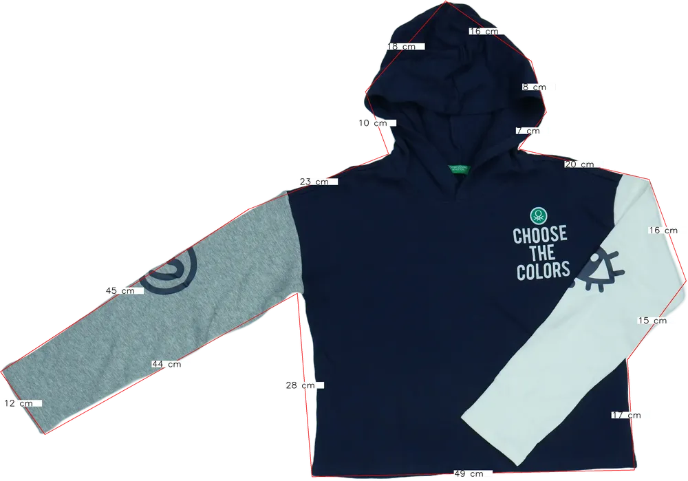 Kék Benetton Kapucnis pulóver EU 158 / UK 13 év / US 14 év/XL