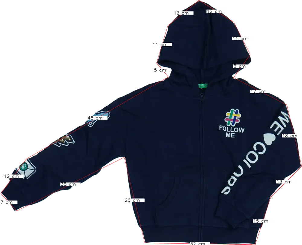 Kék Benetton Kapucnis pulóver EU 134 / UK 9 év / US 9 év/L