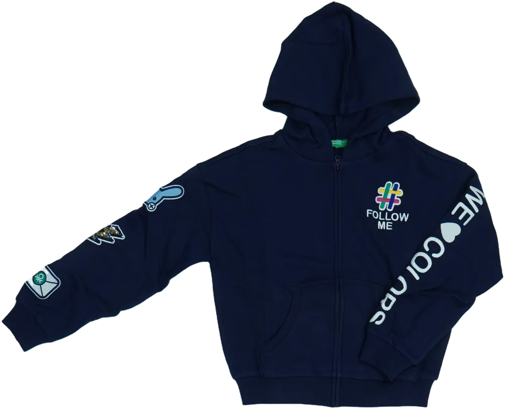 Kék Benetton Kapucnis pulóver EU 134 / UK 9 év / US 9 év/L