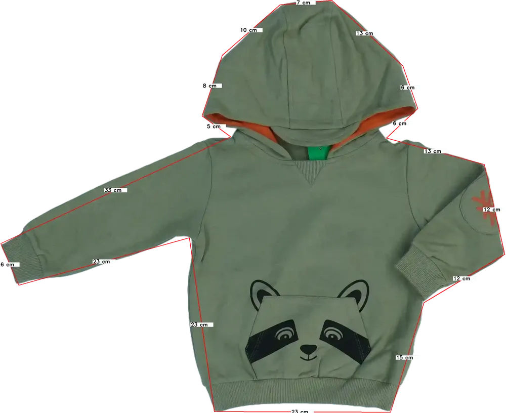 Zöld Benetton Kapucnis pulóver EU 92 / UK 2 év / US 2T