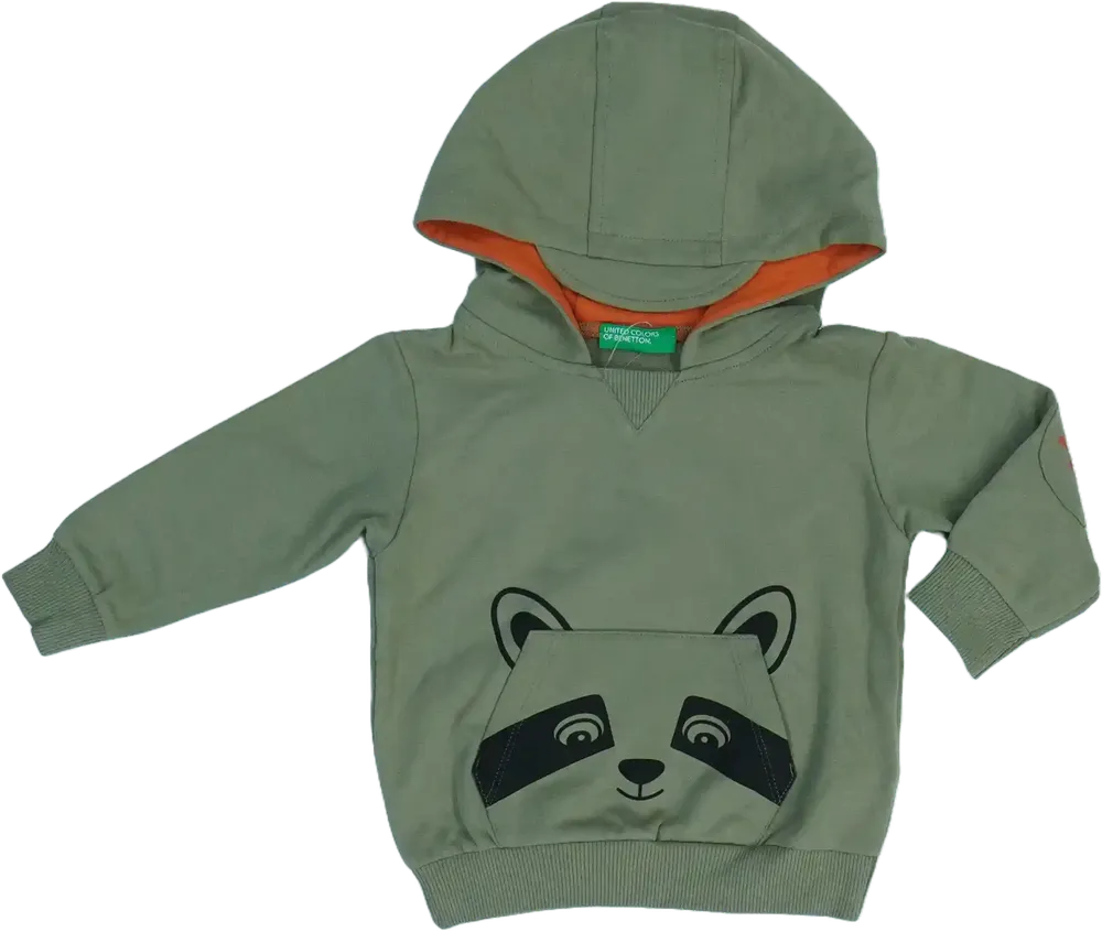 Zöld Benetton Kapucnis pulóver EU 74 / UK 6-9 hónap / US 6-9 hónap