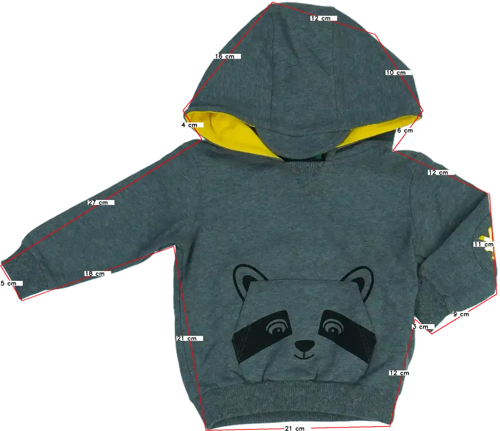 Szürke Benetton Kapucnis pulóver EU 74 / UK 6-9 hónap / US 6-9 hónap