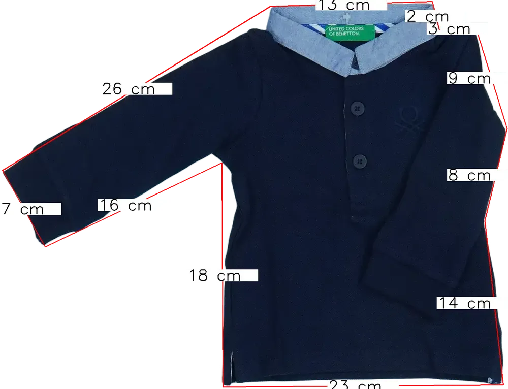 Kék Benetton Galléros póló EU 68 / UK 3-6 hónap / US 3-6 hónap