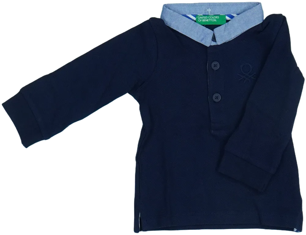 Kék Benetton Galléros póló EU 68 / UK 3-6 hónap / US 3-6 hónap