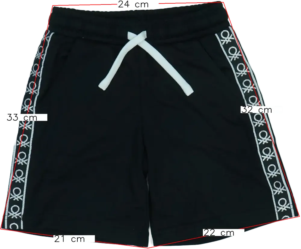 Fekete Benetton Rövidnadrág EU 104 / UK 4 év / US 4T/XS