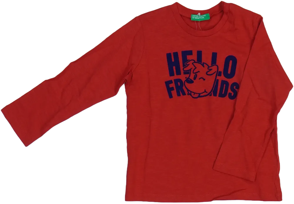 Piros Benetton Hosszú ujjú felső EU 98 / UK 3 év / US 3T