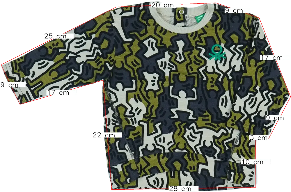 Zöld Benetton Pulóver EU 80 / UK 9-12 hónap / US 12 hónap