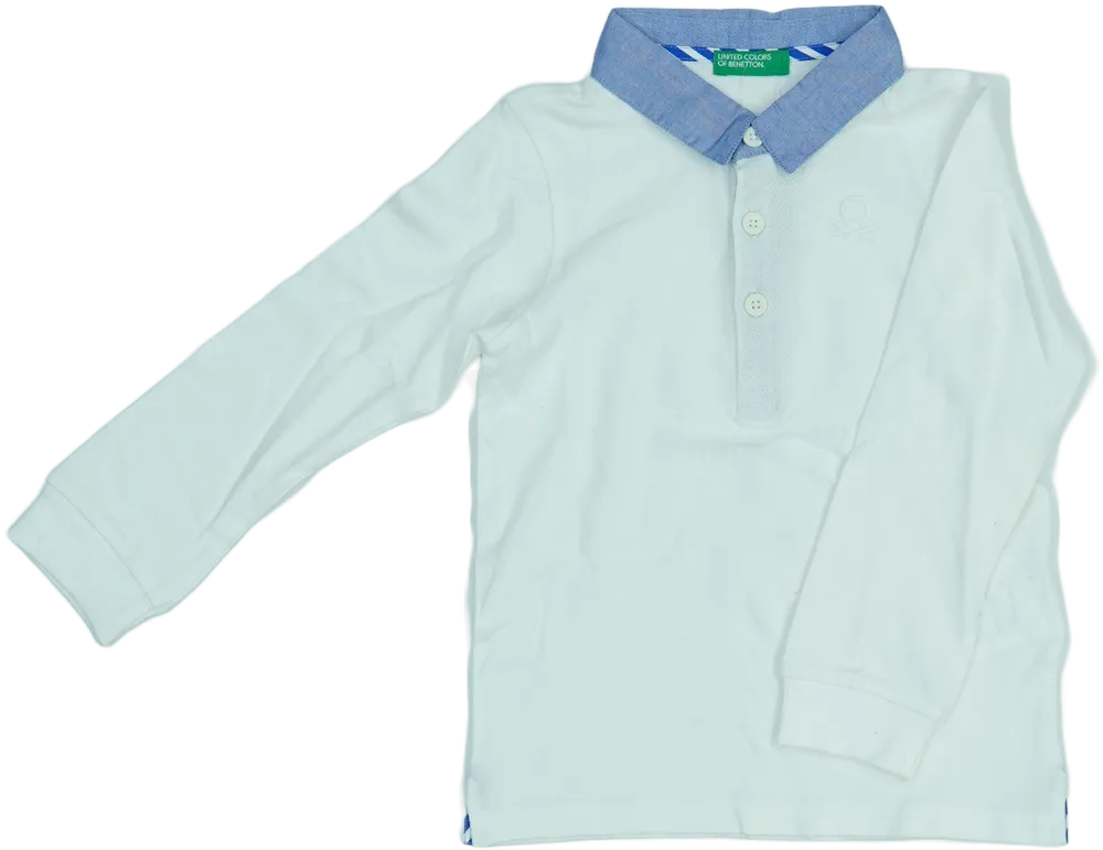 Fehér Benetton Galléros póló EU 98 / UK 3 év / US 3T