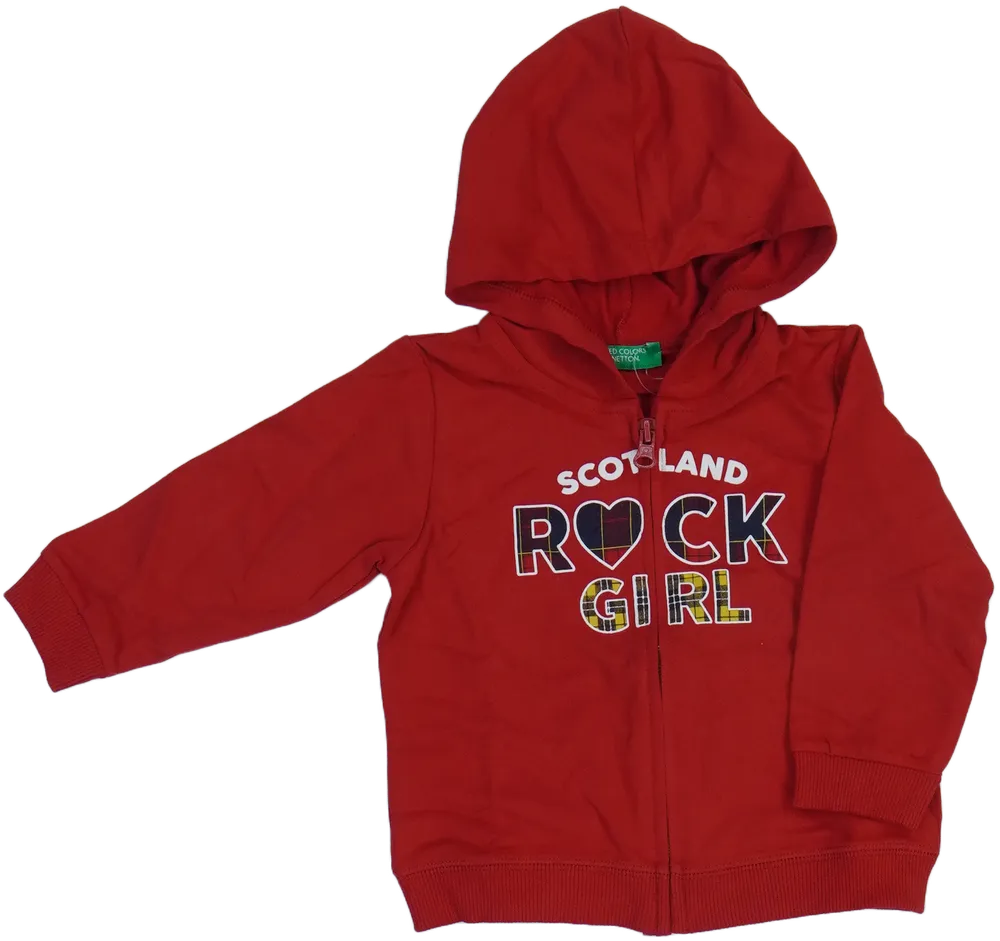 Piros Benetton Kapucnis pulóver EU 80 / UK 9-12 hónap / US 12 hónap