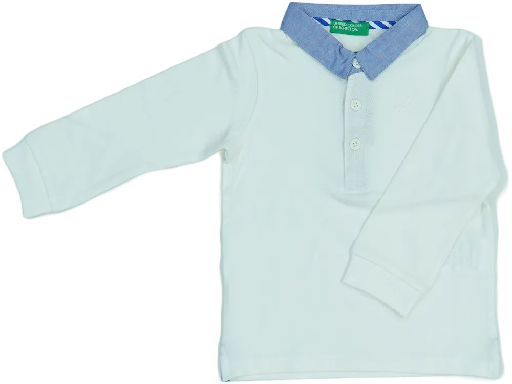 Fehér Benetton Galléros póló EU 86 / UK 12-18 hónap / US 18 hónap