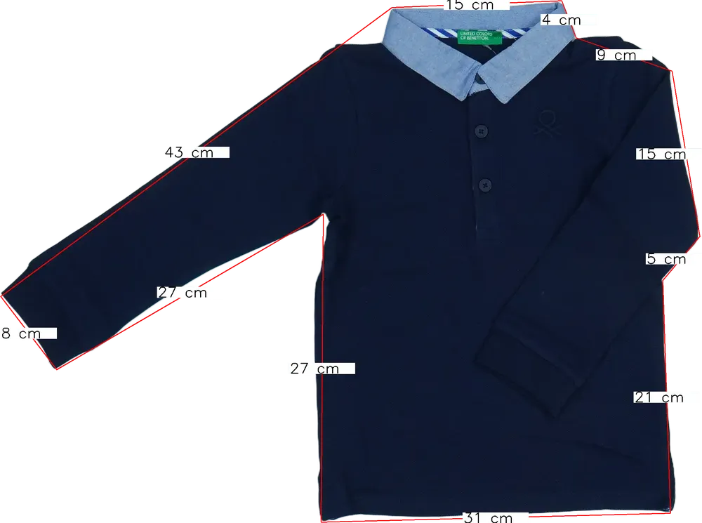 Kék Benetton Galléros póló EU 104 / UK 4 év / US 4T/XS