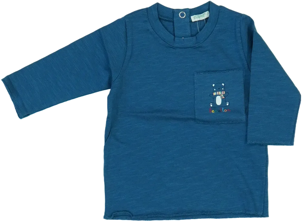 Kék Benetton Hosszú ujjú felső EU 62 / UK 0-3 hónap / US 0-3 hónap