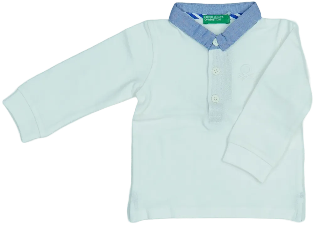 Fehér Benetton Galléros póló EU 74 / UK 6-9 hónap / US 6-9 hónap