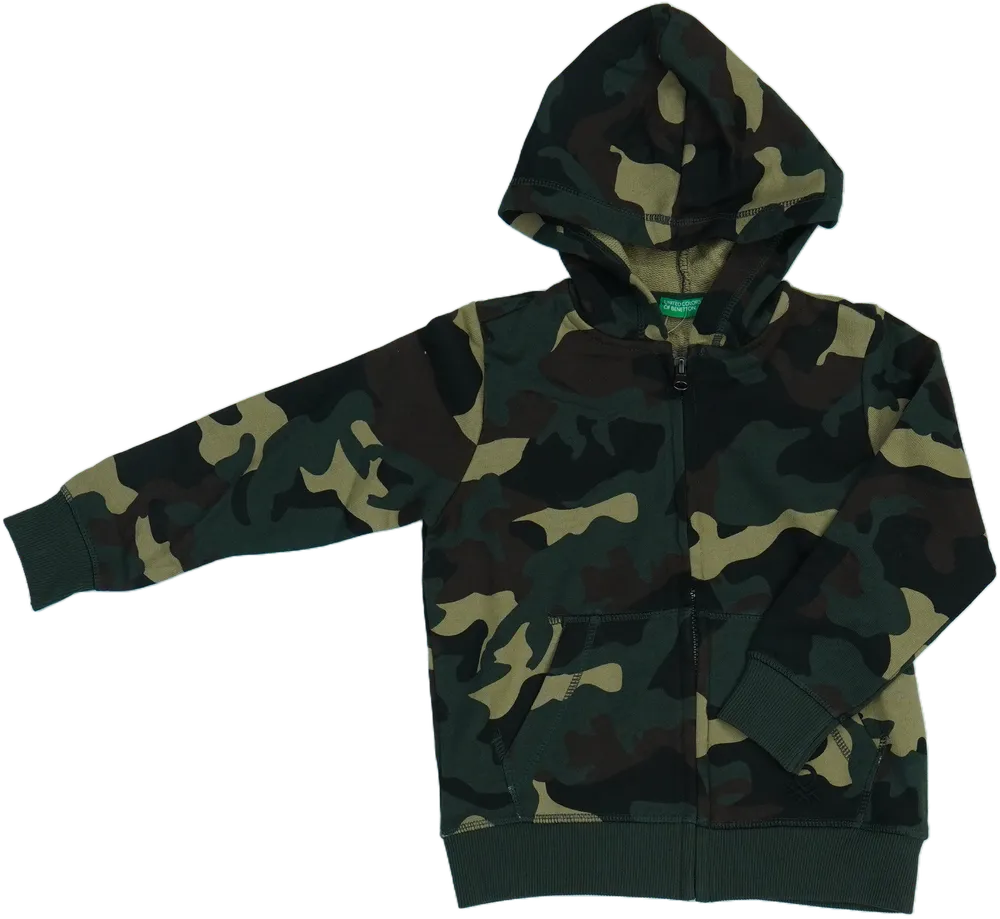 Terepszínű Benetton Kapucnis pulóver EU 110 / UK 5 év / US 5 év/XS