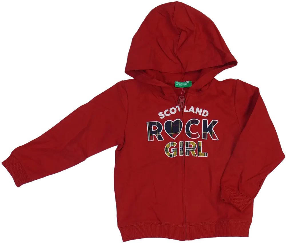 Piros Benetton Kapucnis pulóver EU 98 / UK 3 év / US 3T