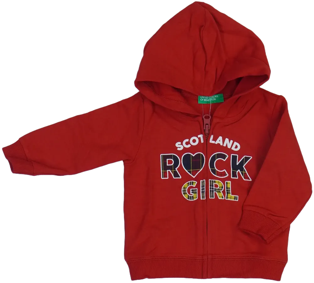 Piros Benetton Kapucnis pulóver EU 68 / UK 3-6 hónap / US 3-6 hónap