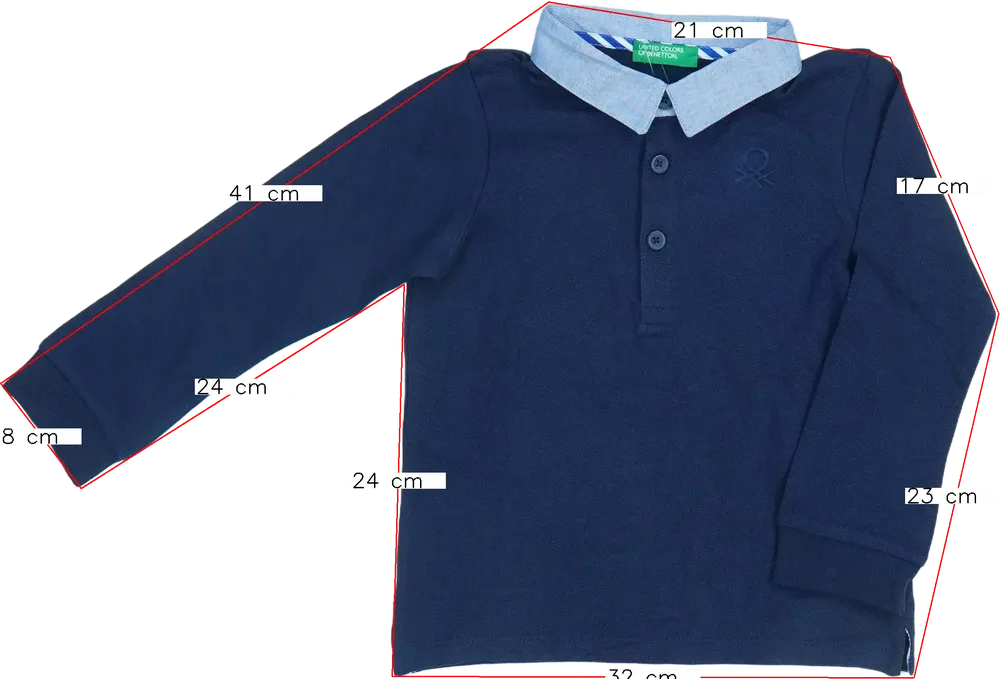 Kék Benetton Galléros póló EU 98 / UK 3 év / US 3T