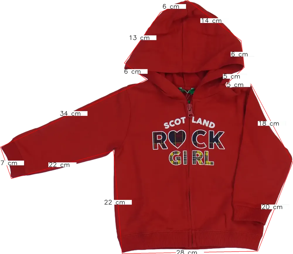 Piros Benetton Kapucnis pulóver EU 86 / UK 12-18 hónap / US 18 hónap