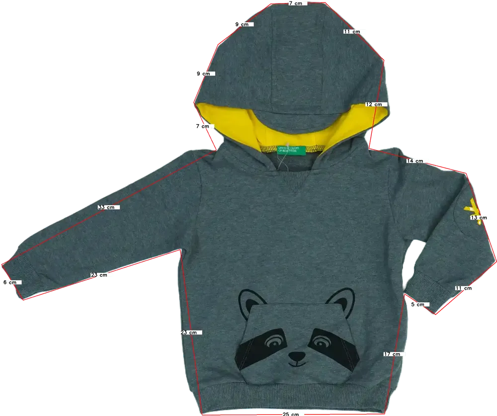 Szürke Benetton Kapucnis pulóver EU 92 / UK 2 év / US 2T