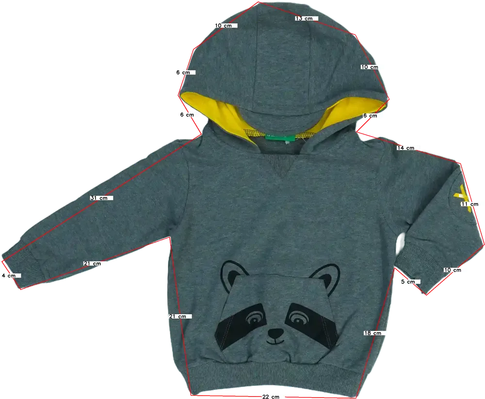 Szürke Benetton Kapucnis pulóver EU 80 / UK 9-12 hónap / US 12 hónap