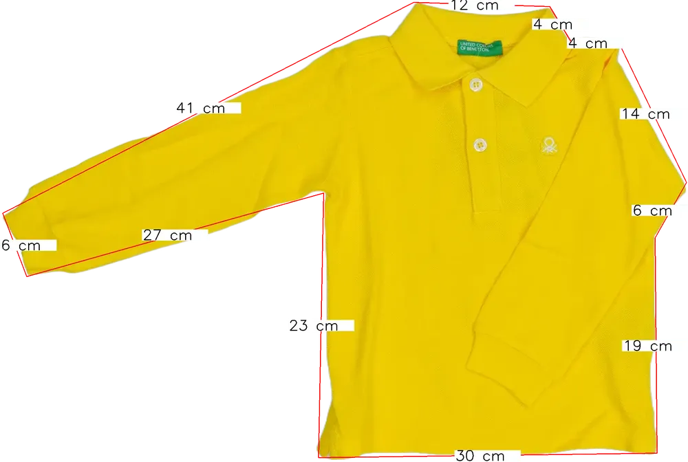 Sárga Benetton Galléros póló EU 92 / UK 2 év / US 2T