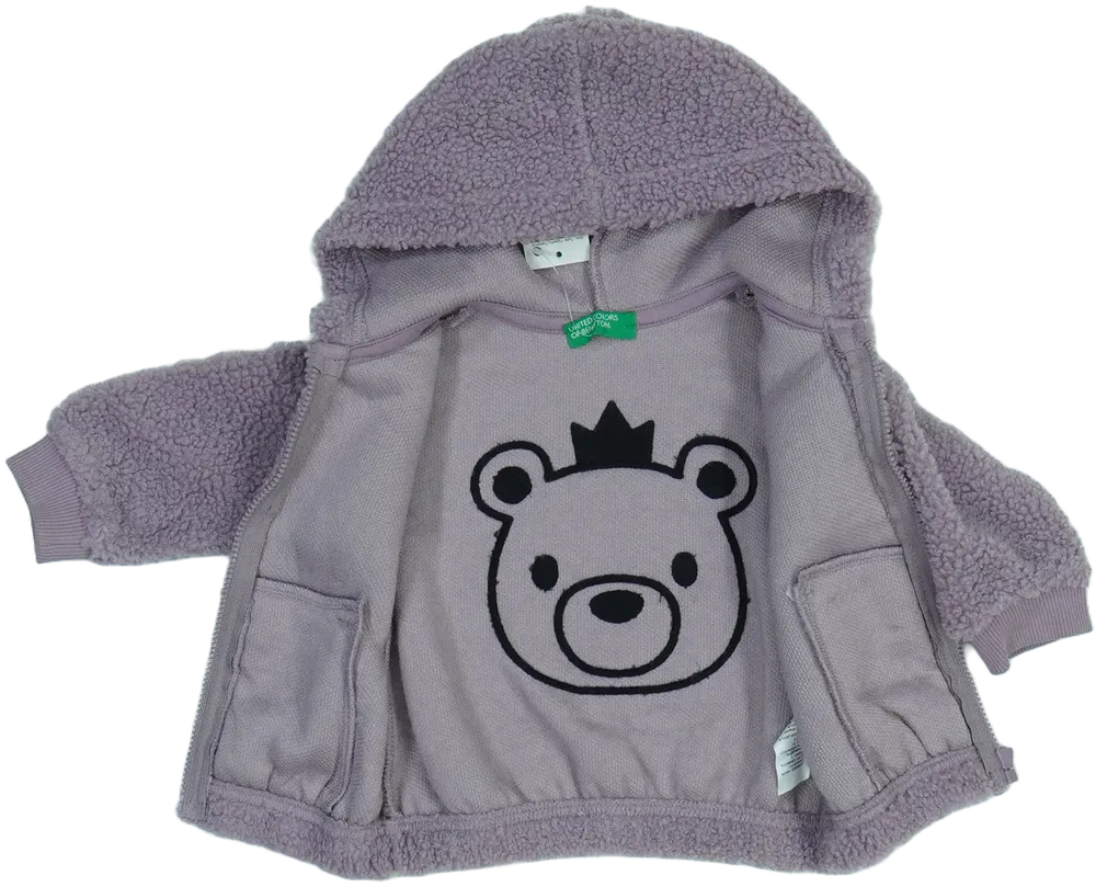 Lila Benetton Kapucnis pulóver EU 74 / UK 6-9 hónap / US 6-9 hónap