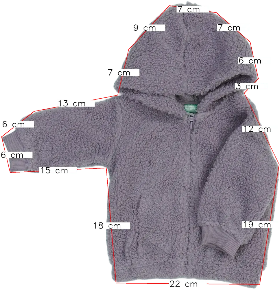 Lila Benetton Kapucnis pulóver EU 74 / UK 6-9 hónap / US 6-9 hónap