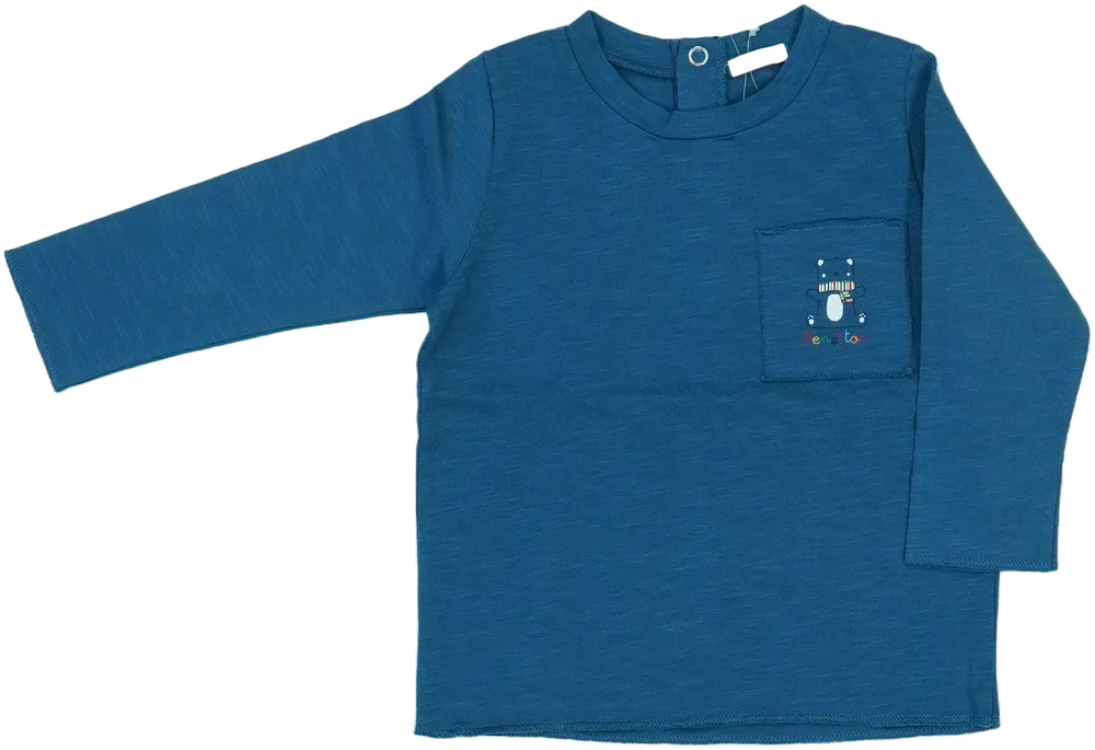 Kék Benetton Hosszú ujjú felső EU 74 / UK 6-9 hónap / US 6-9 hónap