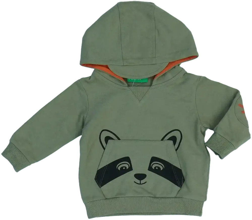 Zöld Benetton Kapucnis pulóver EU 62 / UK 0-3 hónap / US 0-3 hónap