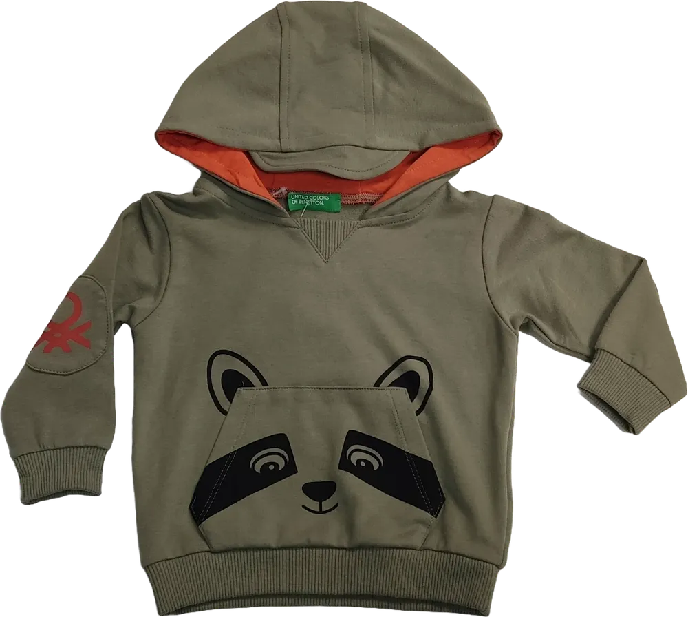 Zöld Benetton Kapucnis pulóver EU 68 / UK 3-6 hónap / US 3-6 hónap