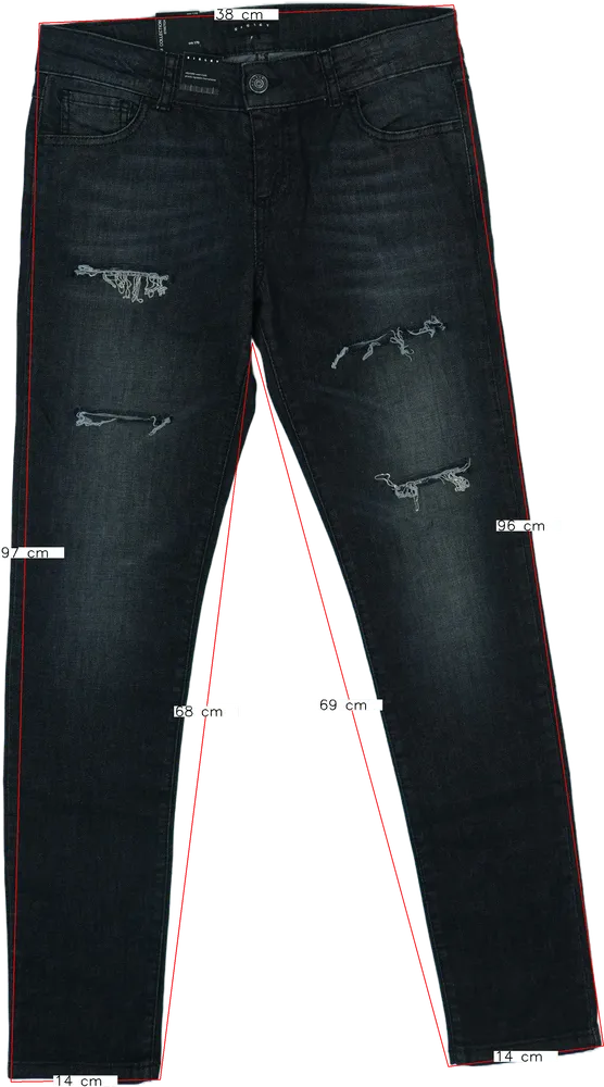 Fekete Sisley Farmernadrág EU 170 / UK 15 év / US XL