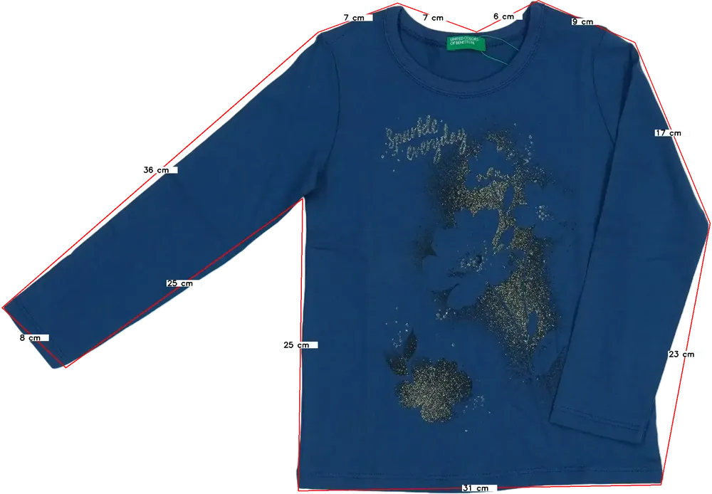 Kék Benetton Hosszú ujjú felső EU 104 / UK 4 év / US 4T/XS