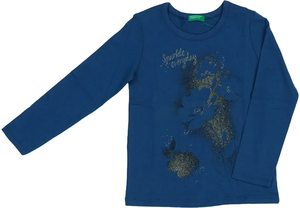 Kék Benetton Hosszú ujjú felső EU 104 / UK 4 év / US 4T/XS